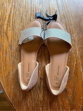 Time and Tru Pink and Metallic Slip-On Flats
